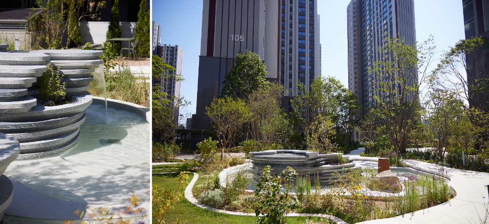 그린바이그루브(GREEN X GROOVE) 정원 디자인.(사진=롯데건설)