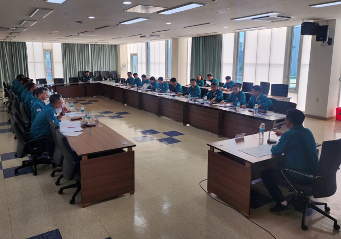 예산군 호우피해 복구 추진상황 긴급 점검회의 모습