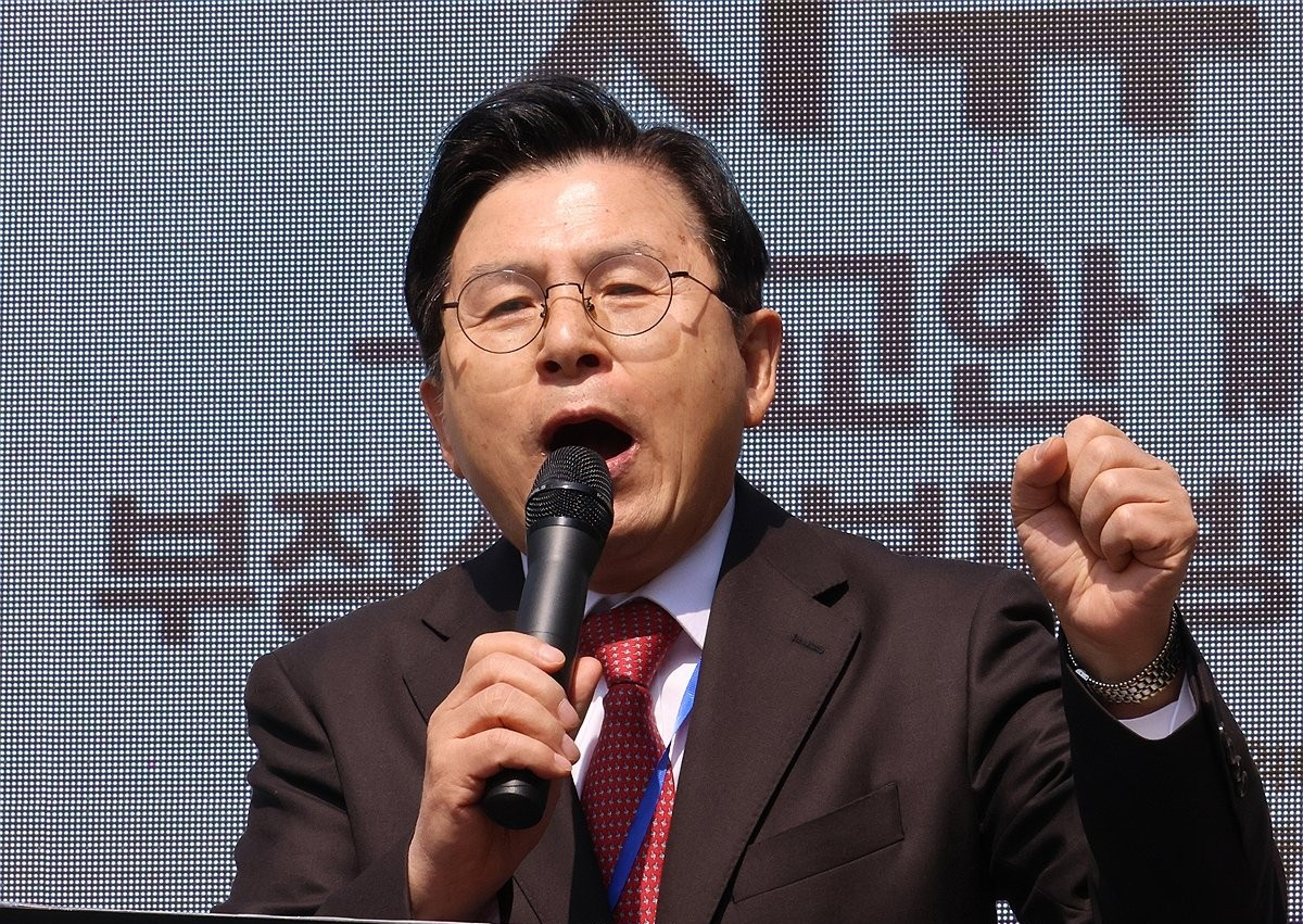 탄핵 반대 집회 참석한 황교안(사진=연합뉴스)