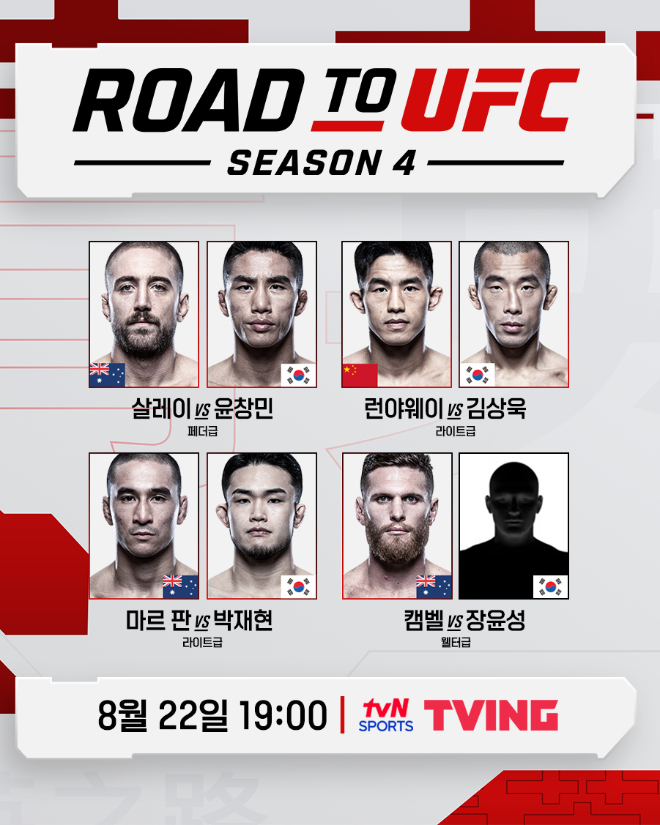 ROAD TO UFC 4 준결승 대진표. (사진= UFC 한국 미디어 커뮤니케이션)
