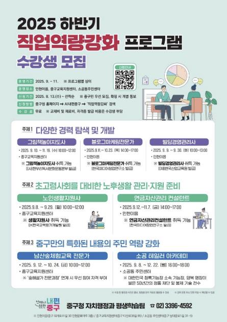 2025 하반기 직업역량강화 프로그램 수강생 모집 안내