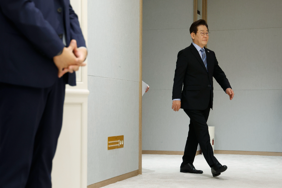 주한대사 신임장 제정식 참석하는 이재명 대통령(사진=연합뉴스)