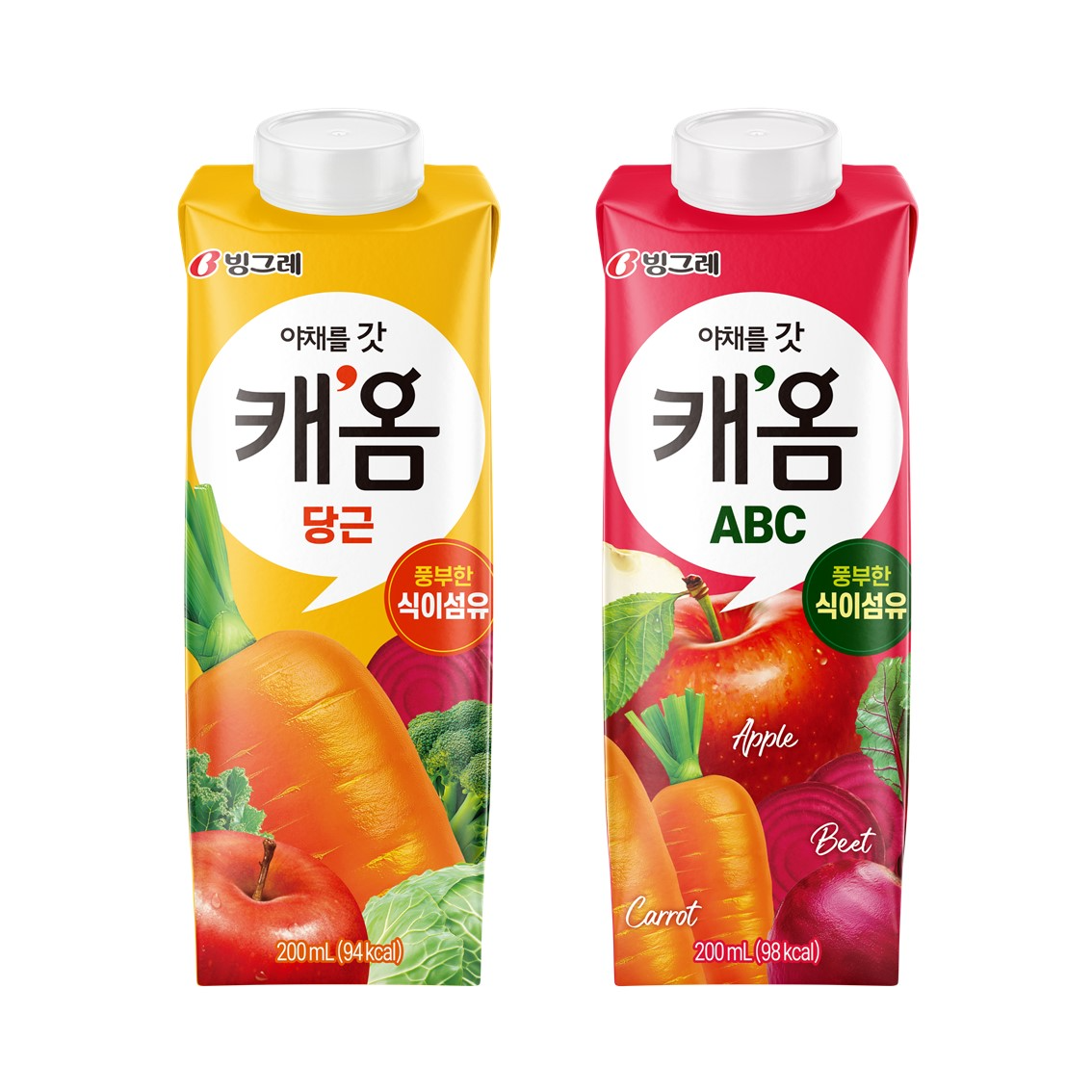 빙그레, 과채주스 신제품 ‘캐옴’ 2종 선보여