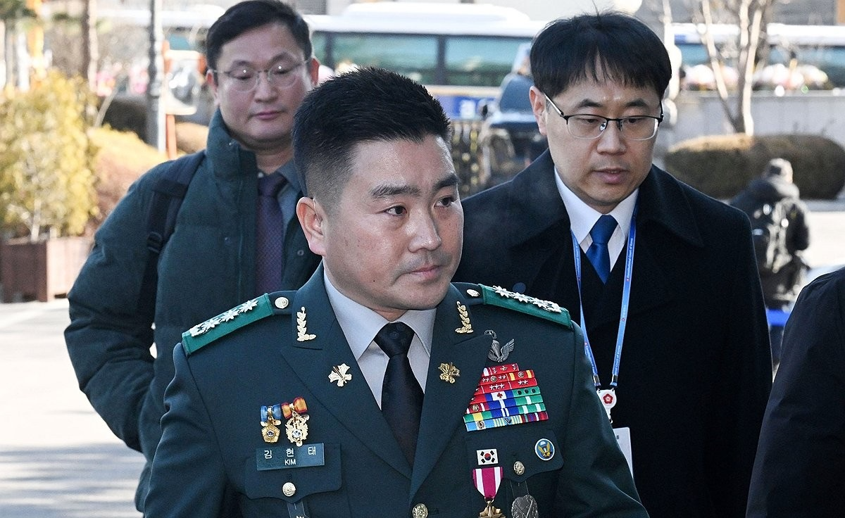 김현태 단장, 윤 대통령 탄핵심판 6차 변론기일 증인 출석(사진=연합뉴스)