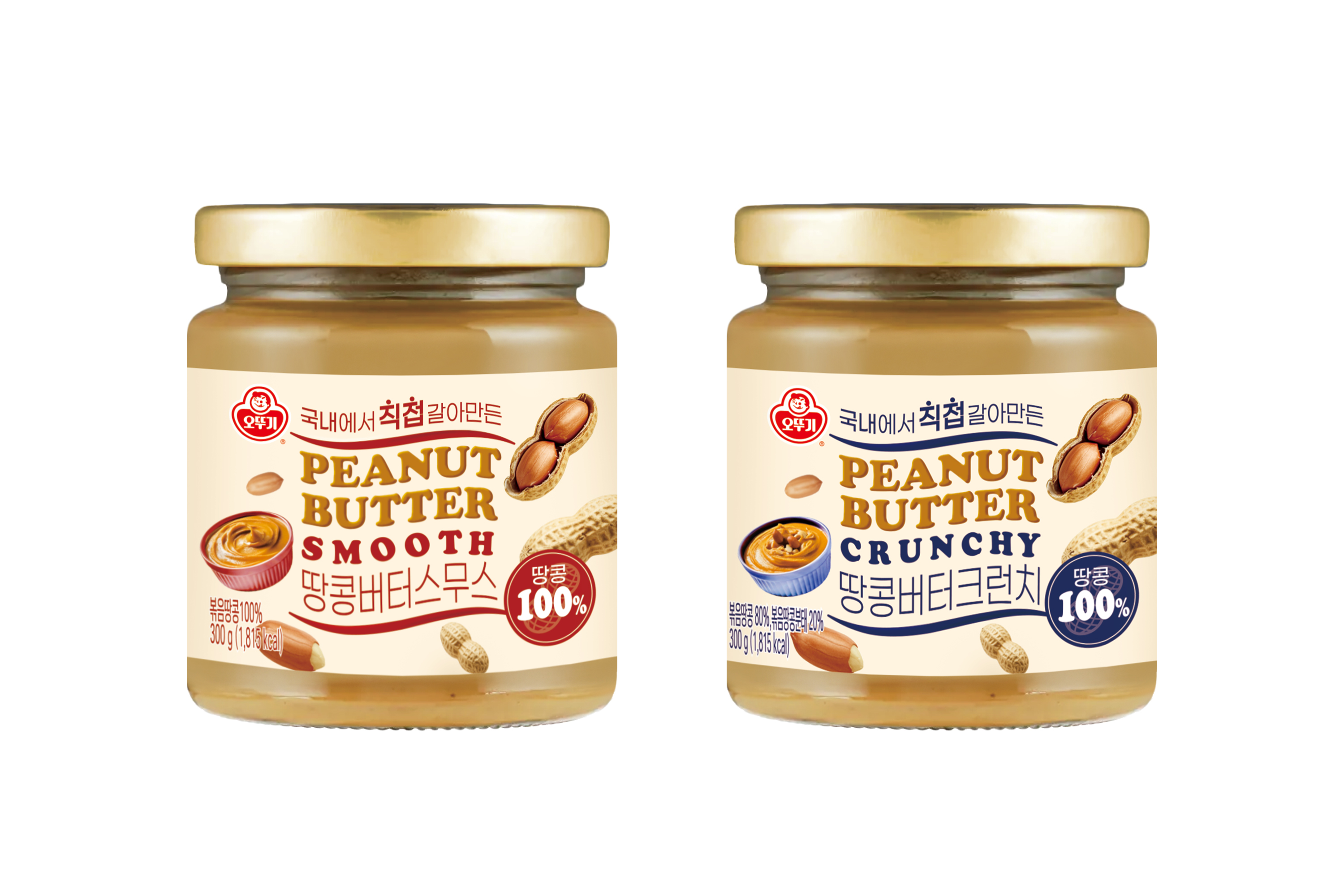 오뚜기, 첨가물 ZERO, ‘100% 땅콩버터 크런치·스무스’ 2종 선보여