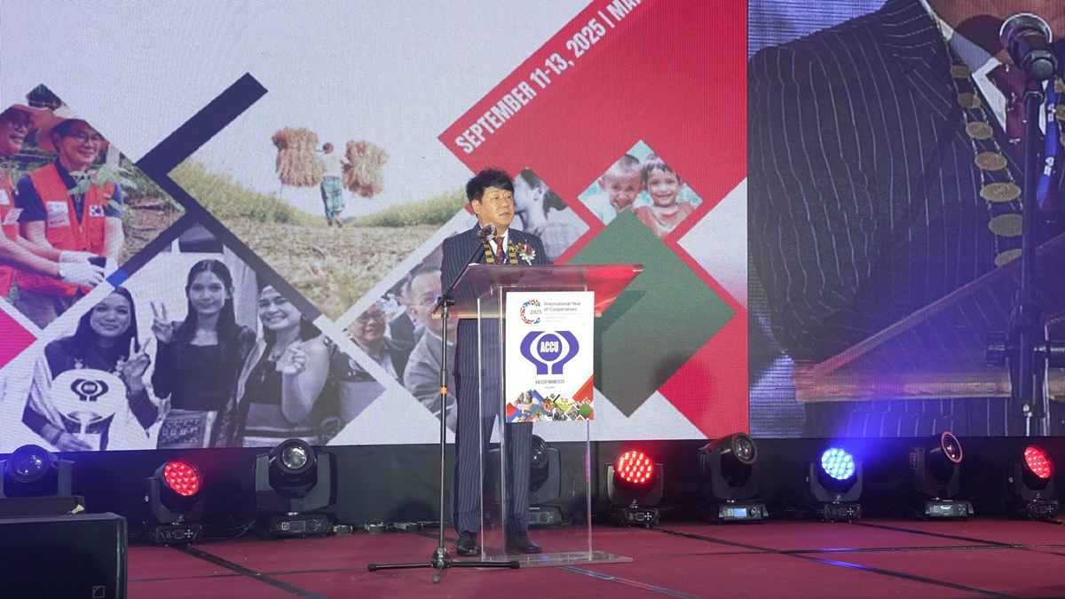 김윤식 신협중앙회장이 개막식 환영사를 진행하고 있다. 사진=신협중앙회