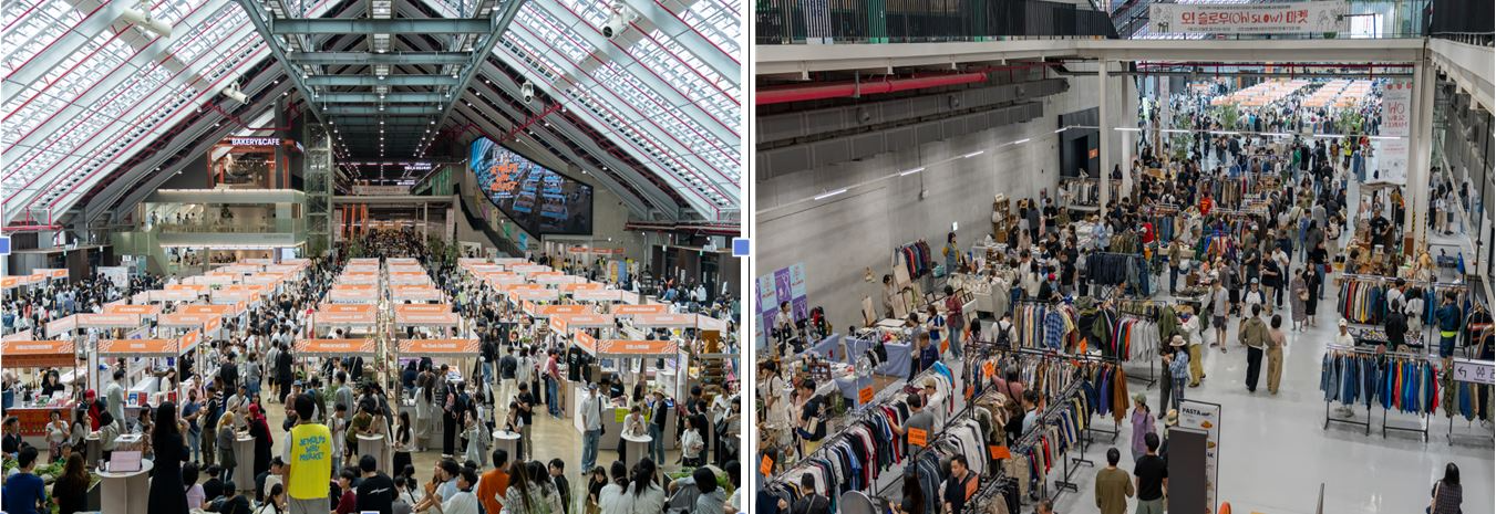 상상플랫폼에서 열린 ‘2025 제물포 웨이브 마켓 3회차’, ‘오! 슬로우 마켓’, ‘누들 팝업스토어’행사장 전경(사진=인천관광공사)