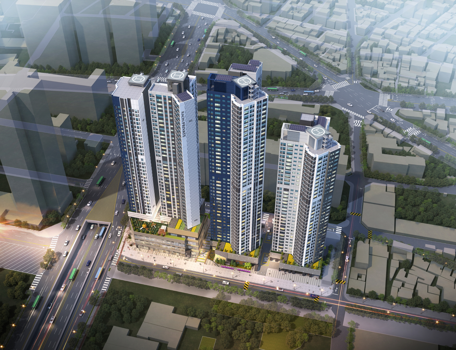 숭의역 라온프라이빗 스카이브 조감도.(사진=라온건설)