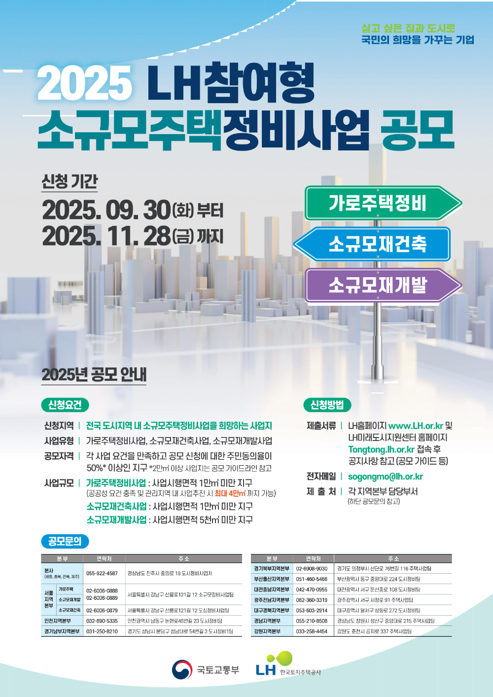 공공참여형 소규모주택정비사업 공모 포스터.(사진=LH)