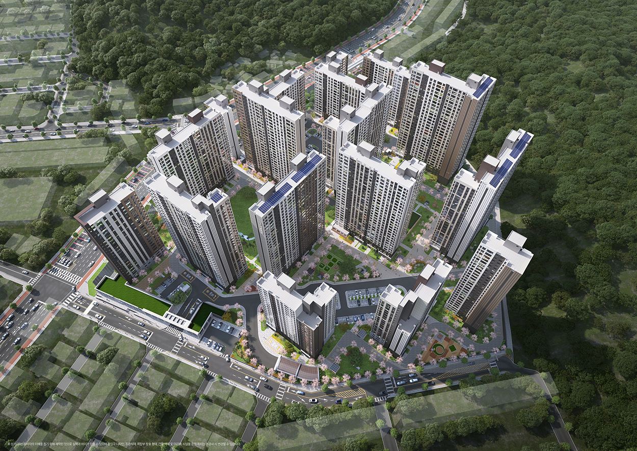 두산위브더제니스 청주 센트럴파크 조감도.