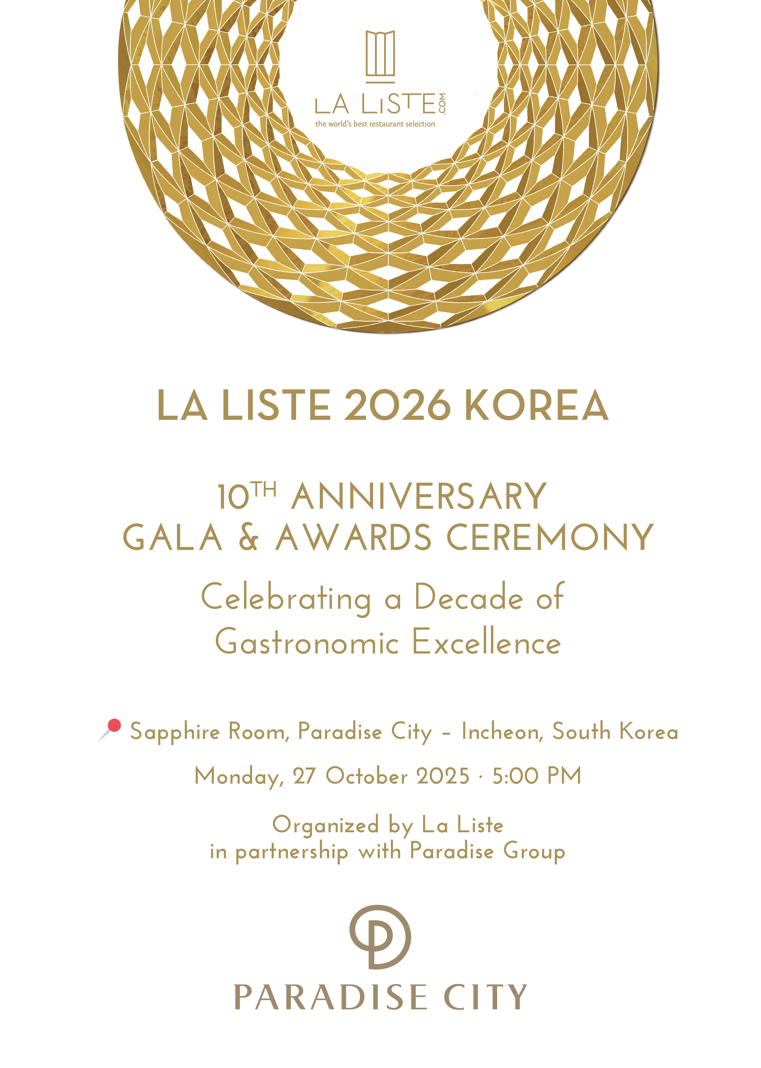 파라다이스, 인천서 ‘라 리스트 2026’ 시상식 개최