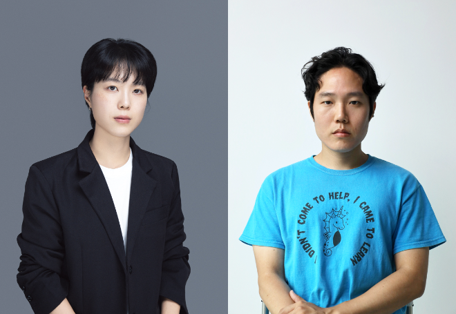 공연예술부문 수상자 전서아 작·연출가(왼쪽), 시각예술부문 수상자 박정우 작가(오른쪽). 사진=두산