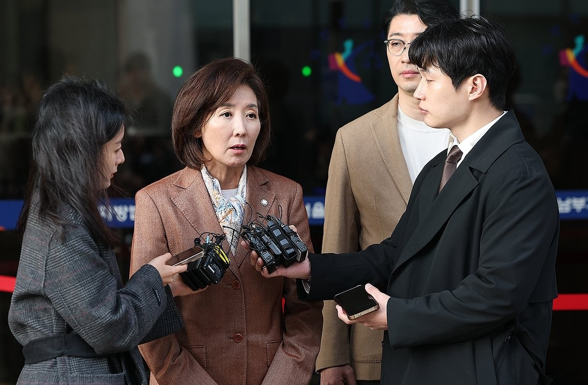 '벌금형 선고' 질문에 답하는 국민의힘 나경원 의원(사진=연합뉴스)