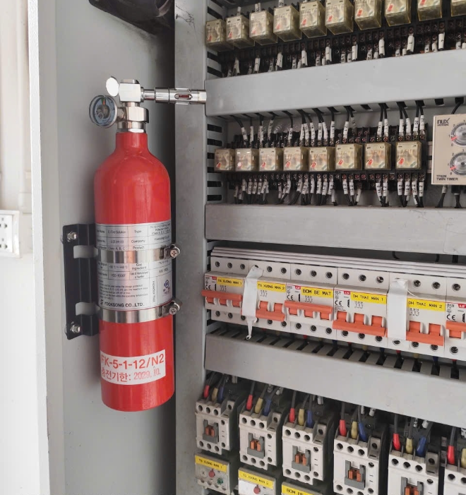 육송의 ‘소공간 자동소화용구’ YSS-1000F 모델.(사진=육송)