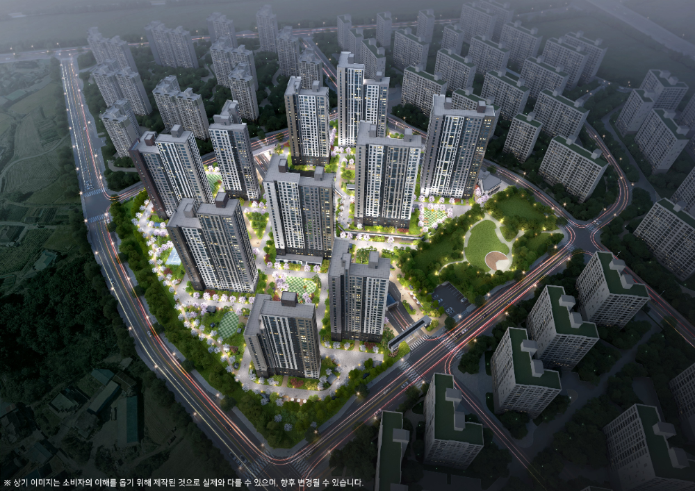 두산위브더제니스 센트럴 천안 조감도.(사진=두산건설)