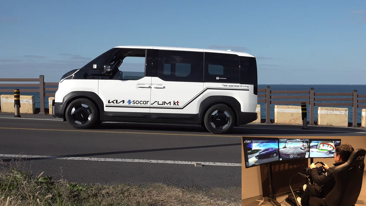 원격 운전 실증 차량의 모습.(사진=기아)