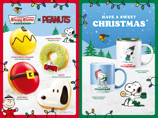 크리스피크림 도넛, 스누피 협업 ‘CHRISTMAS : PEANUTS 2025’ 도넛 4종 출시