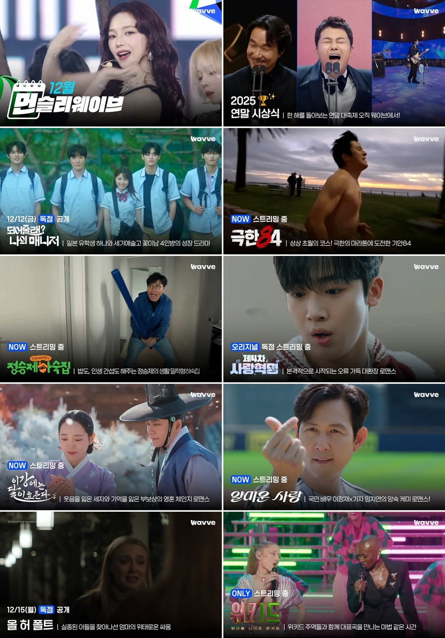 웨이브, 연말 시상식·오리지널 콘텐츠 대거 공개