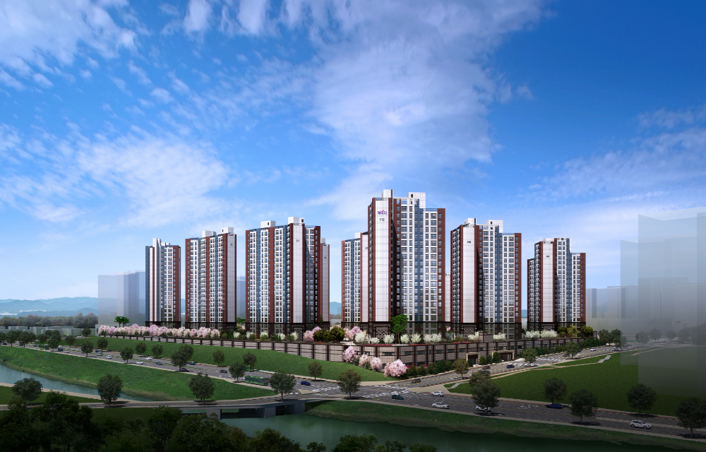 이천 중리 B3블록 금성백조 예미지 주경투시도.