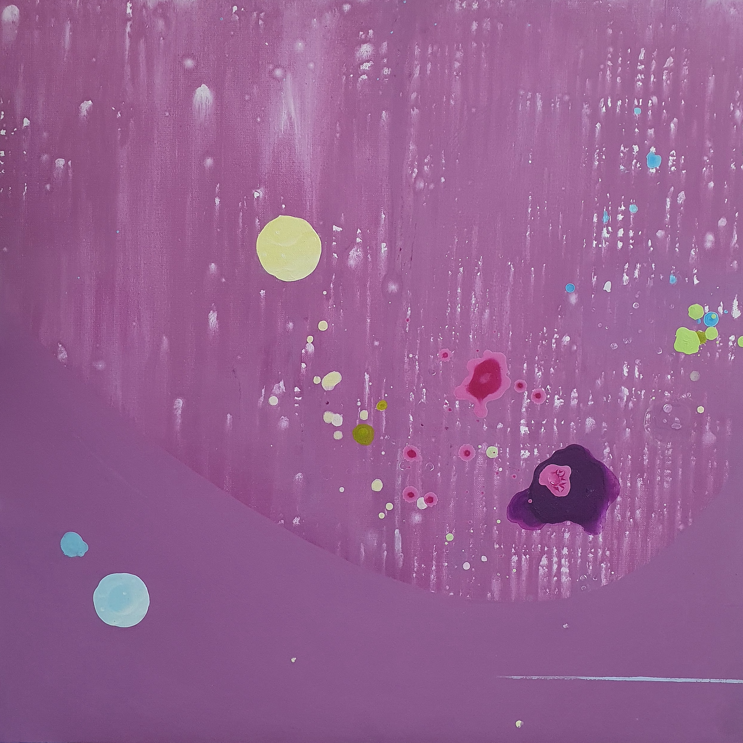 '빛으로의 충전', 2025, Acrylic & oil on linen, 60.6×60.6cm