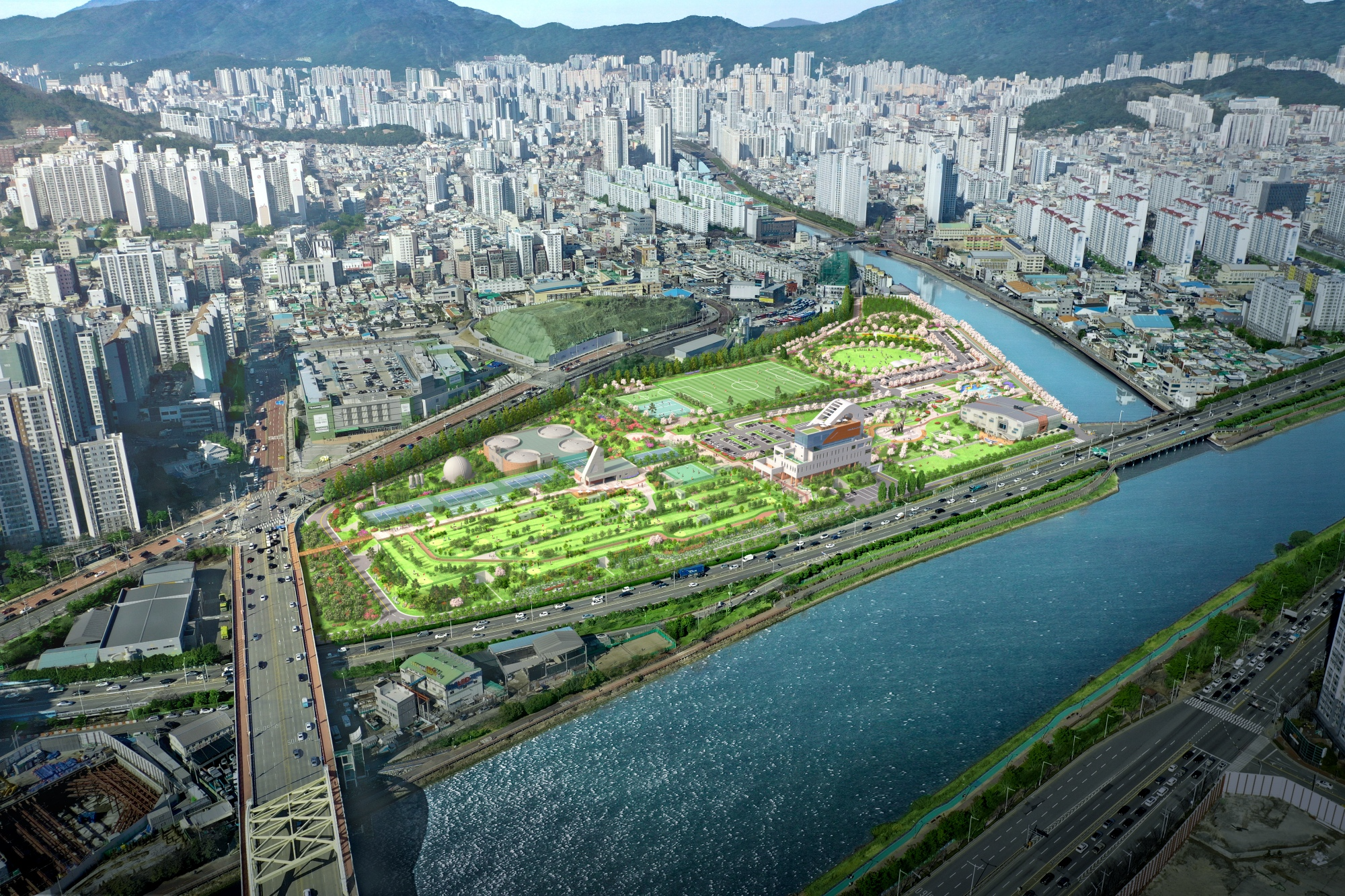 수영공공하수처리시설 현대화 민간투자사업 조감도.(사진=한화 건설부문)