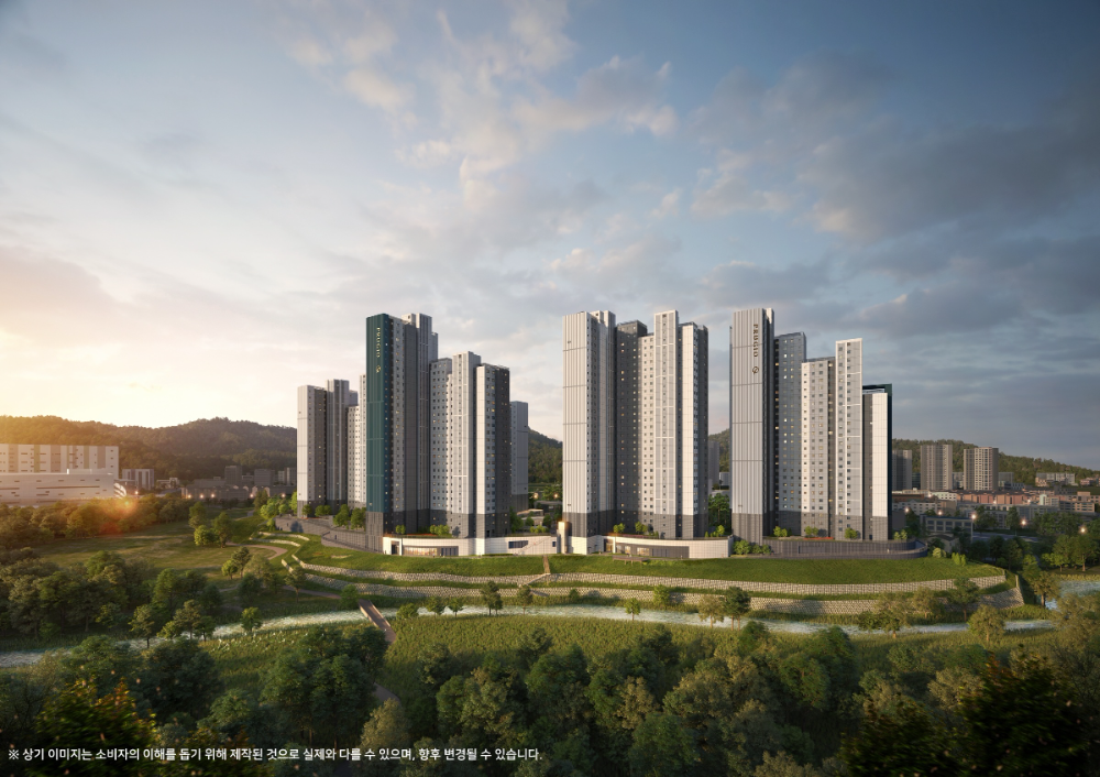 용인 푸르지오 원클러스터파크 투시도.