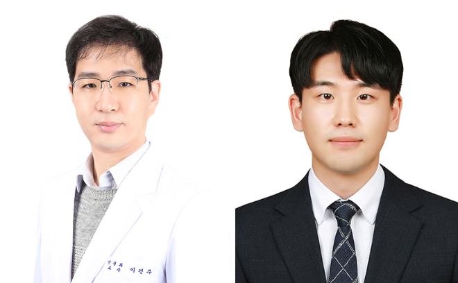 (왼쪽부터) 고대구로병원 신경과 이건주 교수, 신재민 전공의. 사진=고대구로병원