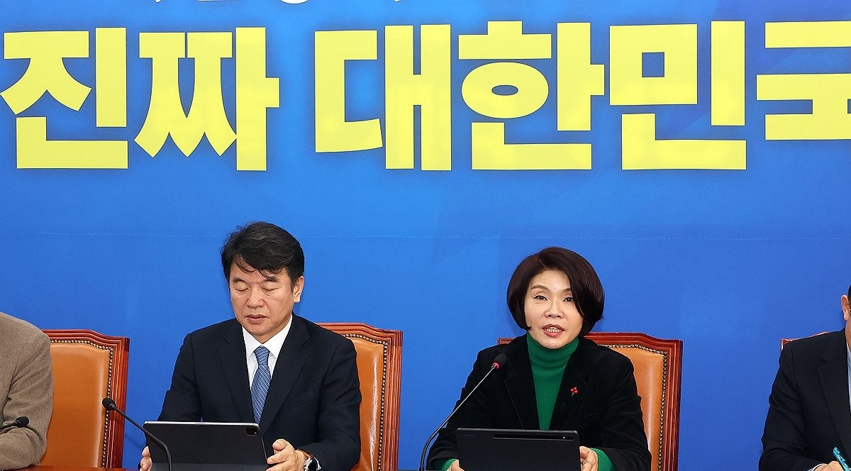 정책조정회의, 발언하는 한정애 정책위의장(사진=연합뉴스)