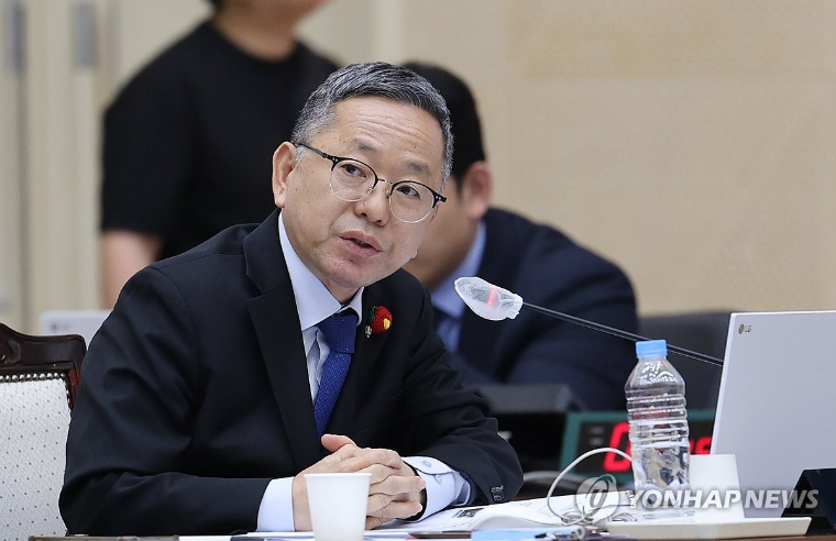 질의하고 있는 김문수 국회의원 (사진=연합)