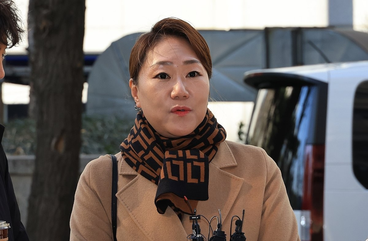 질문에 답하는 강혜경 씨(사진=연합뉴스)