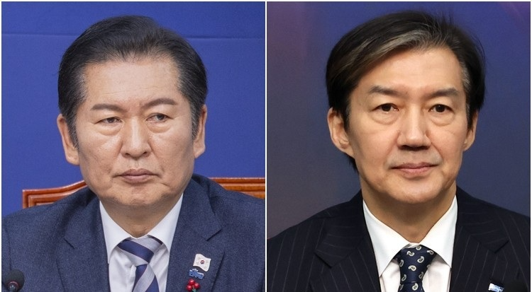 더불어민주당 정청래 대표(왼쪽)와 조국혁신당 조국 대표(사진=연합뉴스)